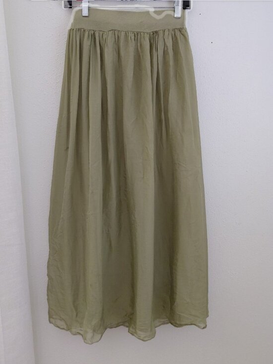 Moda Seta Italy Dresses & Skirts - Moda Seta Italy Green Silk Blend Maxi Midi Skirt Forest Fairy Flowy Small
